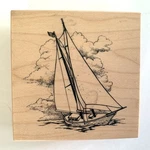 Psx Sailboat Red Rubber Wood Mount Stamp G-1479. Fixed Price $6.99.