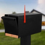 Ilyapa Black Modern Post Mount - Mailboxes For Outside Metal With P.... Fixed Price $219.51.