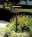 Architectural Mailboxes MB1 Black Medium Steel Post Mount W/ Kit. Fixed Price $41.81.