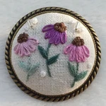 French Embroidery Brooch, New. Fixed Price $108.11.