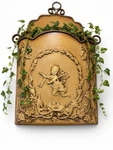 Southern Living At Home Glorious Door Bucket - Wall Pocket W/cherub Gold 19 X10. Fixed Price $31.44.