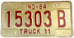 Vintage Indiana 1984 Truck 11 License Plate 15303 B Garage Man Cave Wall Decor. Fixed Price $20.85.