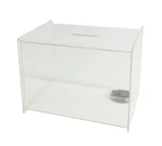 Fixturedisplays Box, Clear Ghost Acrylic Donation Fundraising 7X5.5"X5.5" 11818. Fixed Price $13.94.