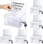 Chunful 6 Pcs Acrylic Donation Box With Lock And Sign Holder Clear Ballot Don.... Fixed Price $69.56.