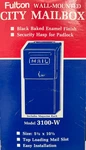 Vintage Fulton 3100-W Wall Mounted City Mailbox Black Metal Letter Flip Top Mags. Fixed Price $38.88.