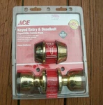 Ace 5238720 Keyed Entry & Deadbolt, Polished Brass. Fixed Price $26.00.
