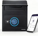 Volcora Wall-mount Smart Key Mailbox 5-WAY Access Bluetooth With Drop Slot Black. Fixed Price $45.00.