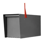 Ilyapa Modern Mailbox For Post Mount - Gray With Door Powder Coated Stee.... Fixed Price $220.95.