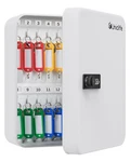 Uniclife 28-KEY Steel Wall-mounted Cabinet With Combination Lock, White. Fixed Price $49.99.