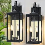 18" Black Outdoor Wall Lanterns 2-PACK Waterproof Modern Sconces. Fixed Price $131.99.