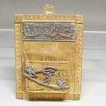 Antique French Victorian Gilt Brass & Spelter Wall Match Holder W/ Cherubs. Fixed Price $90.43.