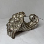 Heavy Antique Hand Carved Wood Ornate Wall Mount Red & Silver Painted Sconce. Fixed Price $75.00.