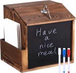 Wooden Suggestion Box With Lock Chalkboard Wall Mounted Donation Ballot Comm. Fixed Price $40.99.
