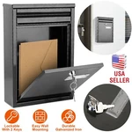 Metal Wall Mount Mailbox Security Lockable Door Newspaper Letter Drop 2 Keys. Fixed Price $34.43.