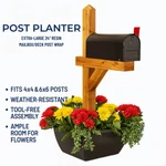 24" Black Resin Post Planter 4X4 6X6 Outdoor Flower Pot 16 Gallon Deck Mailbox. Fixed Price $109.97.