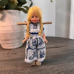 Vintage Dutch Girl Doll 7" Blonde Braids Wooden Clogs Windmill Dress Yoke. Fixed Price $15.99.