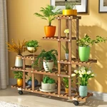 Anti-corrosion Wooden Stand With Wheels Indoor Rack Organizer Shelf. Fixed Price $39.94.