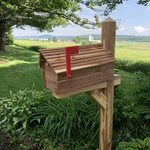 Simple And Beautiful Cedar Log Cabin Mailbox Chalet Metal Insert. Fixed Price $200.00.