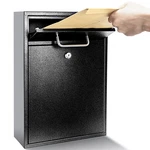 Locking Mailbox Wall Mount Large Outdoor Security Drop Black 16X11.2X4.7 Inc. Fixed Price $100.25.