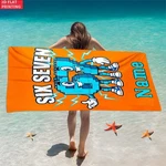 Custom 1 Strip Cool Robot No. 67 Personalized Name Beach Towel Soft Microfibe. Fixed Price $20.99.