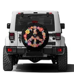 Foruidea Colorful Peace Flower Spare Tire Cover With Backup Camera Hole Wheel. Fixed Price $40.49.