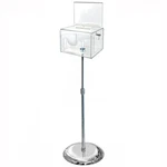 Azar Displays Extra Large Clear Lottery Box On Adjustable Pedestal Floor.... Fixed Price $123.97.