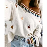 Storia Star Stripe Soft Knit Sweater White Women's Size. Fixed Price $39.00.