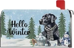 Winter Black Labrador Dog Mailbox Cover Magnetic Standard Size 21X18 Inch Post. Fixed Price $14.99.