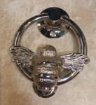 Decorative Solid Brass Bee Ring Hardware Door Knocker Polished Nickel. Fixed Price $59.95.