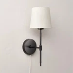 Hearth & Hand Fabric Bell Shade Black Cream Wall Sconce 17.75" Tall Light Lamp. Fixed Price $56.00.