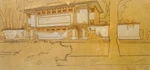 Frank Lloyd Wright : Hardy House Prairie School Architectural Drawing 1906. Fixed Price $48.99.