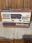 Vintage Black Ranch Style Steel Wall Mounted Mailbox Newspaper Holder Nos. Fixed Price $24.95.