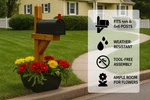 Mailbox Planter 24" Resin Wrap 4X4 6X6 Post 16+ Gal Flower Pot Drainage. Fixed Price $109.97.