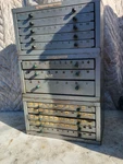 Vintage Lot Of 3 Huot Drill Index Cabinet. Fixed Price $160.00.