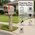 Mailmaster Express Plus Mailbox Large Capacity Plastic Post Mount Mocha Finish. Fixed Price $89.97.