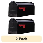 (2 Pack) Mailboxes Elite Galvanized Steel, Medium, Post-mount In Black. Fixed Price $74.96.