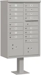Salsbury Cluster Box Unit With 16 Doors And 2 Parcel Lockers In Gray Usps. Fixed Price $3316.89.