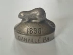 Old Antique 1898 Danville Beaver Stove Co Cast Iron Paperweight Advertising. Fixed Price $140.00.