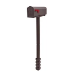 Architectural Mailboxes Newbury Plastic, Medium, And Post Kit In Mocha. Fixed Price $28.38.
