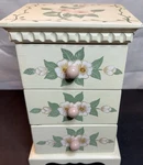 Vintage Floral Wooden 3 Drawer Jewelry Box Cottage Chic Hand Painted Pink. Fixed Price $29.99.