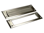 Quality Qcaa Solid Brass Satin Nickel Mail Slot W/ Interior Frame 13" X 3.6 Nib. Fixed Price $35.00.