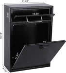 16"X 11"WALL-MOUNT Mailbox Dented With Combination Lockheavy Duty Xl Large. Fixed Price $40.44.