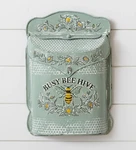 New Farmhouse Post Busy Bee Hive Aged Mailbox Cottage Metal 15.5" 10.75". Fixed Price $48.59.
