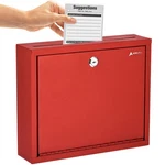 Adir Metal Suggestion Box With Lock And Slot, Wall Mount 3X10X12 Inch, Red. Fixed Price $54.29.