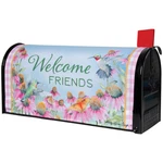 Welcome Friends Hummingbird Coneflower Butterfly Magnetic Mailbox Cover. Fixed Price $19.00.