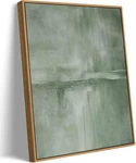 Framed Sage Green Abstract Art, Modern Canvas Prints Artwork For Walls, .... Fixed Price $75.92.