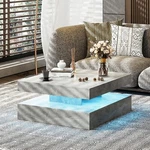 Led Coffee Table With Lights Sofa Center Cocktail Modern Living Room Gray. Fixed Price $149.99.