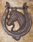 Cast Iron Antique Style Rustic Head Door Knocker Western Cowboy Horseshoe. Fixed Price $9.99.