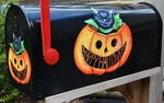 Mailbox Magnet (partial Cover) Pumpkin With Black Cat Happy Halloween. Fixed Price $8.25.