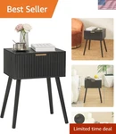 Black Nightstand, Small End Tables Living Room, Accent Bedside With Flu.... Fixed Price $83.46.